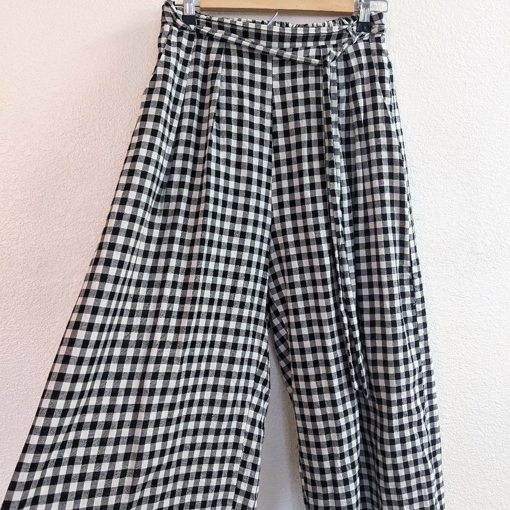Oscar St Wide Leg Gingham Pants